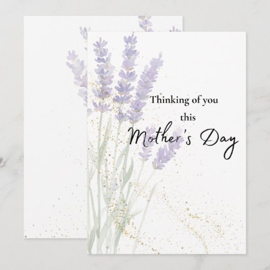 Waterverf Lavendel Sympathie Kaart voor Moederdag (Voorkant / Achterkant)