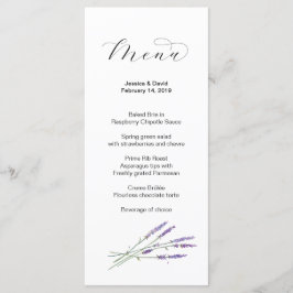 Waterverf Lavendel Trouwmenu Menu