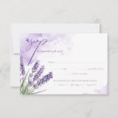 Waterverf Lavendel Tuin Bruiloft RSVP Kaartje (Voorkant)