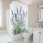 Waterverf Lavendel Tuinbloem Douchegordijn (In situ)