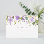 Waterverf Lavendel Tuinbloemen Dank u Bedankkaart (Staand voorkant)