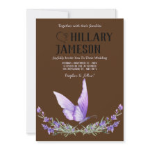 Waterverf Lavendel Vlinder bruiloft