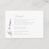 Waterverf Lavendel Wedding Details Informatiekaartje (Voorkant)
