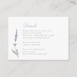 Waterverf Lavendel Wedding Details Informatiekaartje