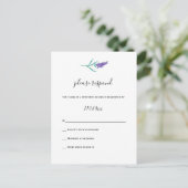 Waterverf Lavendel Wedding RSVP Kaarten (Staand voorkant)
