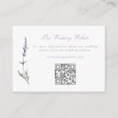 Waterverf Lavendel Wedding Website QR Code Informatiekaartje (Voorkant)