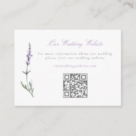 Waterverf Lavendel Wedding Website QR Code Informatiekaartje