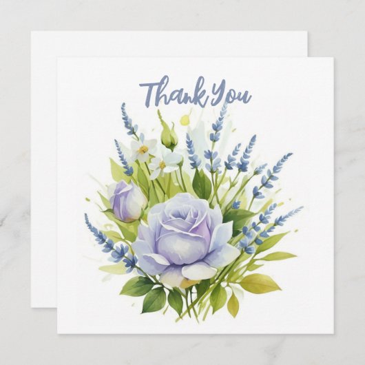 Waterverf Lavendel Wildflower Bedankkaart (Voorkant / Achterkant)