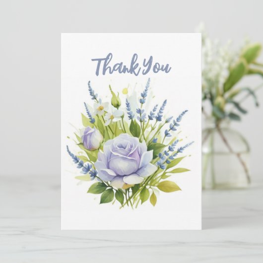 Waterverf Lavendel Wildflower Feestdagenkaart (Staand voorkant)