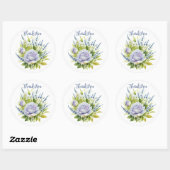 Waterverf Lavendel Wildflower Ronde Sticker (Vel)