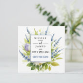 Waterverf Lavendel Wildflower Save The Date (Staand voorkant)