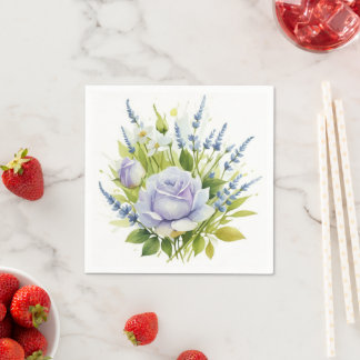 Waterverf Lavendel Wildflower Servet
