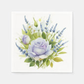 Waterverf Lavendel Wildflower Servet (Voorkant)