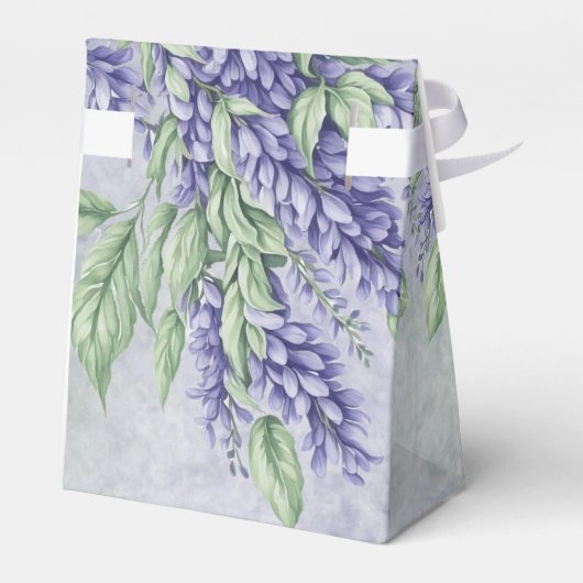 Waterverf Lavendel Wisteria Bruiloft Bedankdoosjes (Achterkant)