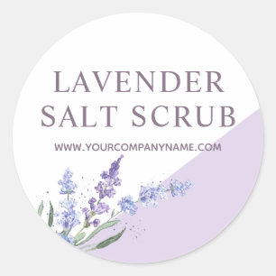Waterverf Lavendel Zout Scrub Bloemig Ronde Sticker