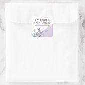 Waterverf Lavendel Zoutscrub Bloem Vierkante Sticker (Tas)
