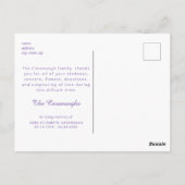 Waterverf Lavendelbegrafenis Dank u Naam & Datum Briefkaart (Achterkant)