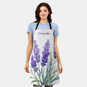 Waterverf lavendelbloemen schort (Gedragen)