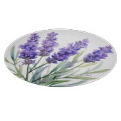Waterverf lavendelbloemen snijplank (Hoek)