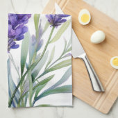 Waterverf lavendelbloemen theedoek (Quarter Fold)