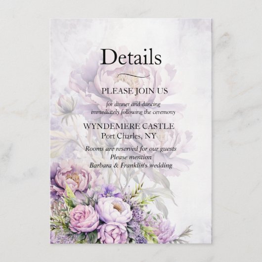 Waterverf Lavendelpioen Informatiekaartje (Voorkant)