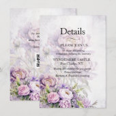 Waterverf Lavendelpioen Informatiekaartje (Voorkant / Achterkant)