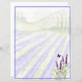 Waterverf lavendelveld (Voorkant / Achterkant)