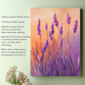 Waterverf Lavendelveld Canvas Afdruk