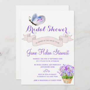 Waterverf lavendelvlinder Frans vrijgezellenfeest Kaart