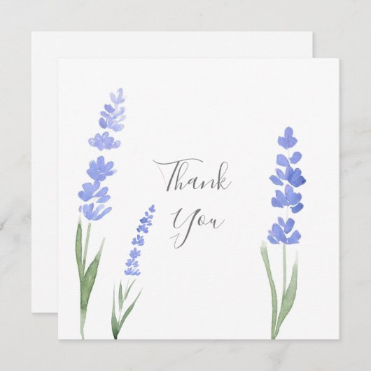 Waterverf Lavender Bedankkaart (Voorkant / Achterkant)