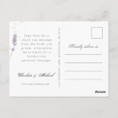 Waterverf lavender bloemen bruiloft bedankt foto p briefkaart (Achterkant)