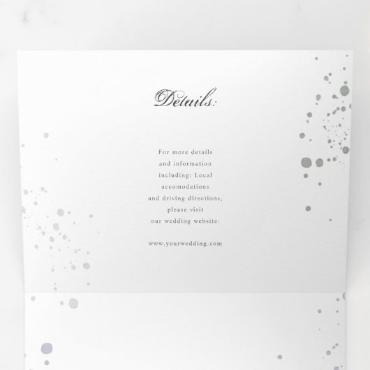 Waterverf Lavender bloemen op één bruiloft Drieluik Uitnodiging (Binnenzijde eerst)