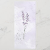 Waterverf lavender bloemen trouwmenu menu (Achterkant)