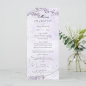 Waterverf lavender bloemen trouwmenu menu (Staand voorkant)