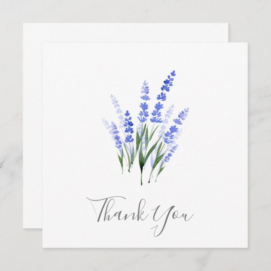 Waterverf Lavender Bouquet Bedankkaart (Voorkant / Achterkant)