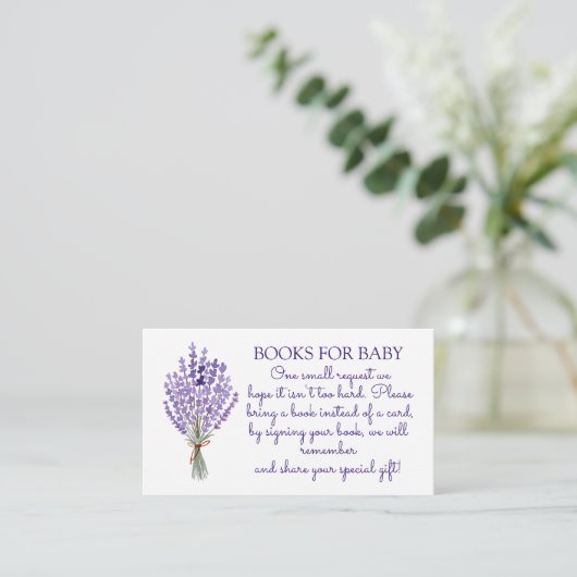 Waterverf Lavender Bouquet Book Request Informatiekaartje (Staand voorkant)