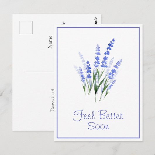 Waterverf Lavender Bouquet Briefkaart (Voorkant / Achterkant)