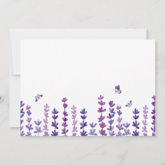 Waterverf Lavender Bouquet Dank u Baby shower Bedankkaart (Achterkant)