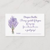 Waterverf Lavender Bouquet Diaper Raffle Informatiekaartje (Voorkant)