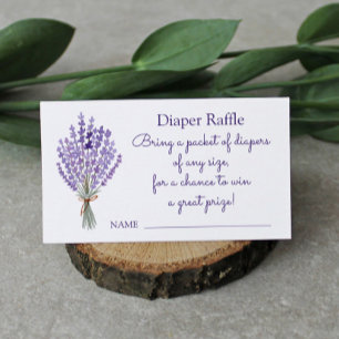 Waterverf Lavender Bouquet Diaper Raffle Informatiekaartje