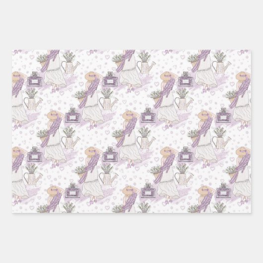 Waterverf Lavender Bouquet Inpakpapier Vel (Voorkant 2)