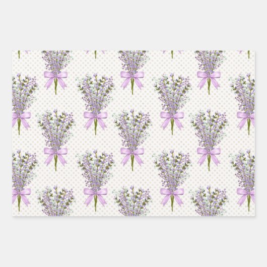 Waterverf Lavender Bouquet Inpakpapier Vel (Voorkant)