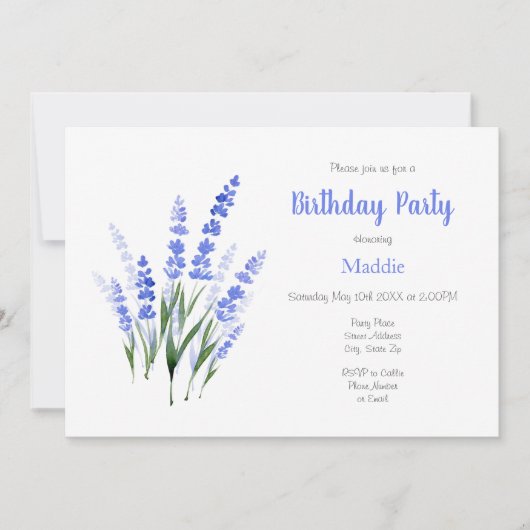 Waterverf Lavender Bouquet Kaart (Voorkant)