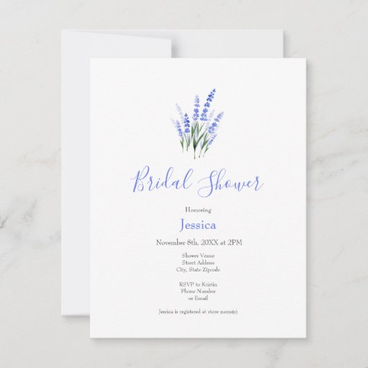 Waterverf Lavender Bouquet Kaart (Voorkant)