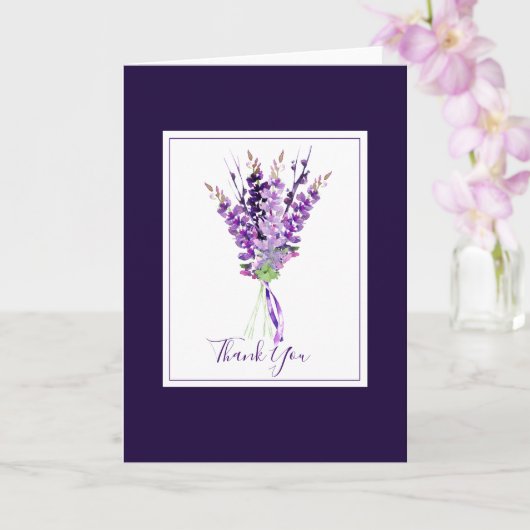Waterverf Lavender Bouquet Kaart (Orchidee)