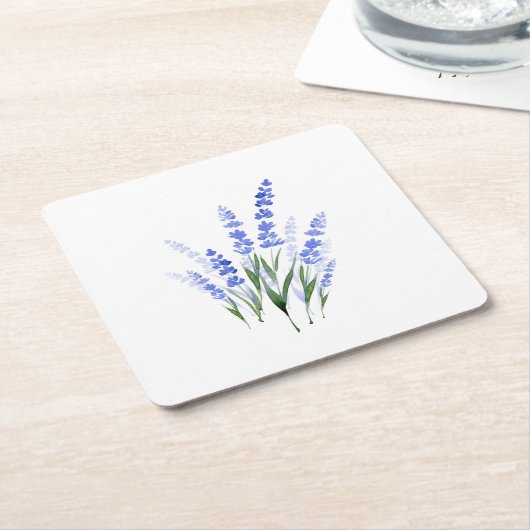 Waterverf Lavender Bouquet Kartonnen Onderzetters (Schuin)