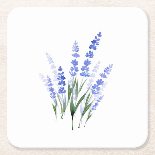 Waterverf Lavender Bouquet Kartonnen Onderzetters (Voorkant)