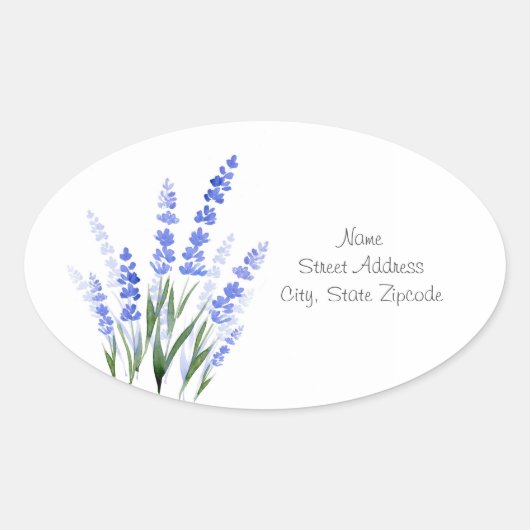 Waterverf Lavender Bouquet Labels (Voorkant)