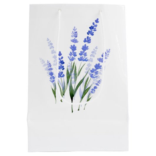 Waterverf Lavender Bouquet Medium Cadeauzakje (Achterkant)