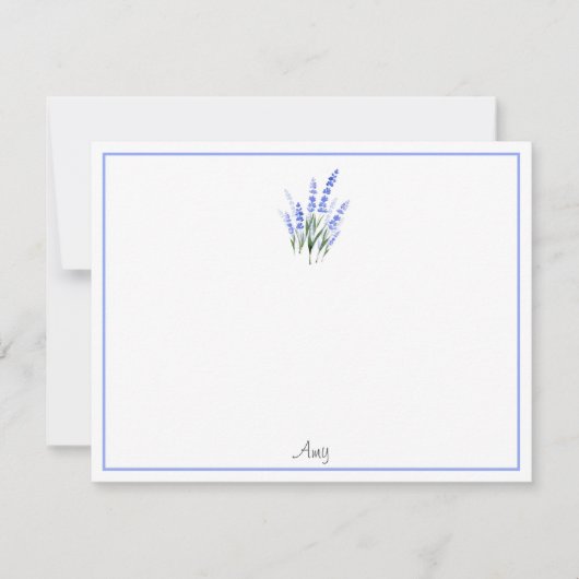 Waterverf Lavender Bouquet Notitiekaartje (Voorkant)